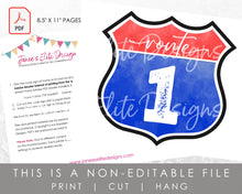 Load image into Gallery viewer, Route 1 Sign Party Decoration