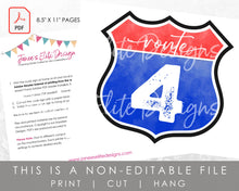 Load image into Gallery viewer, Route 4 Sign Printable