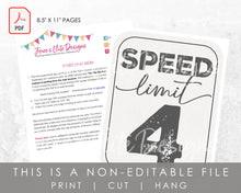 Load image into Gallery viewer, Printable Speed Limit 4 Sign