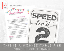 Load image into Gallery viewer, Printable Speed Limit 2 Sign