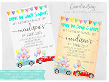 Load image into Gallery viewer, Drive By Birthday Parade Invitation for Kids