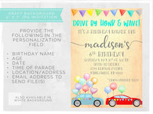 Load image into Gallery viewer, Quarantine Birthday Parade Invitation